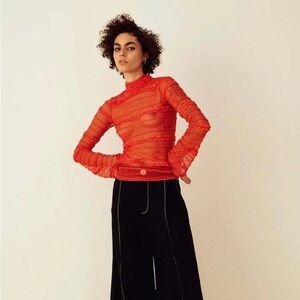 Eliza Faulkner ribbon sheer turtleneck